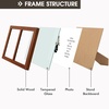 image:imageGolden State Art 4x6 Double Picture Frame Displays Two 4x6 Photos Brown  Solid Wood  Real Glass For Tabletop Or Wall Mounting Brown 1 PackBrown