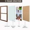image:imageGolden State Art 4x6 Double Picture Frame Displays Two 4x6 Photos Brown  Solid Wood  Real Glass For Tabletop Or Wall Mounting Brown 1 PackBrown
