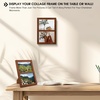 image:imageGolden State Art 4x6 Double Picture Frame Displays Two 4x6 Photos Brown  Solid Wood  Real Glass For Tabletop Or Wall Mounting Brown 1 PackBrown