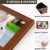 image:imageGolden State Art 4x6 Double Picture Frame Displays Two 4x6 Photos Brown  Solid Wood  Real Glass For Tabletop Or Wall Mounting Brown 1 PackBrown