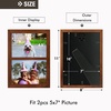 image:imageGolden State Art 4x6 Double Picture Frame Displays Two 4x6 Photos Brown  Solid Wood  Real Glass For Tabletop Or Wall Mounting Brown 1 PackBrown