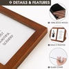 image:imageGolden State Art 4x6 Double Picture Frame Displays Two 4x6 Photos Brown  Solid Wood  Real Glass For Tabletop Or Wall Mounting Brown 1 PackBrown
