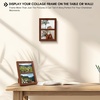 image:imageGolden State Art 4x6 Double Picture Frame Displays Two 4x6 Photos Brown  Solid Wood  Real Glass For Tabletop Or Wall Mounting Brown 1 PackBrown