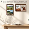 image:imageGolden State Art 4x6 Double Picture Frame Displays Two 4x6 Photos Brown  Solid Wood  Real Glass For Tabletop Or Wall Mounting Brown 1 PackBrown