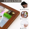 image:imageGolden State Art 4x6 Double Picture Frame Displays Two 4x6 Photos Brown  Solid Wood  Real Glass For Tabletop Or Wall Mounting Brown 1 PackBrown