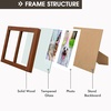 image:imageGolden State Art 4x6 Double Picture Frame Displays Two 4x6 Photos Brown  Solid Wood  Real Glass For Tabletop Or Wall Mounting Brown 1 PackBrown