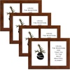 image:imageGolden State Art 4x6 Double Picture Frame Displays Two 4x6 Photos Brown  Solid Wood  Real Glass For Tabletop Or Wall Mounting Brown 1 PackBrown