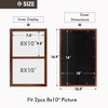 image:imageGolden State Art 4x6 Double Picture Frame Displays Two 4x6 Photos Brown  Solid Wood  Real Glass For Tabletop Or Wall Mounting Brown 1 PackBrown