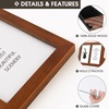 image:imageGolden State Art 4x6 Double Picture Frame Displays Two 4x6 Photos Brown  Solid Wood  Real Glass For Tabletop Or Wall Mounting Brown 1 PackBrown