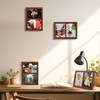 image:imageGolden State Art 4x6 Double Picture Frame Displays Two 4x6 Photos Brown  Solid Wood  Real Glass For Tabletop Or Wall Mounting Brown 1 PackBrown