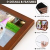 image:imageGolden State Art 4x6 Double Picture Frame Displays Two 4x6 Photos Brown  Solid Wood  Real Glass For Tabletop Or Wall Mounting Brown 1 PackBrown