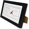 image:imageGolden State Art 55x85 Business License Frame Black Wood Real Glass  Horizontal amp Vertical For Wall Or Tabletop Display Fit Check Certificate And Photos Ideal For Office Home DecorBlack  5X10 with Mat for 4X9