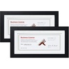 image:imageGolden State Art 55x85 Business License Frame Black Wood Real Glass  Horizontal amp Vertical For Wall Or Tabletop Display Fit Check Certificate And Photos Ideal For Office Home DecorBlack  5X10 with Mat for 4X9