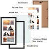 image:imageGolden State Art 5x7 Collage Picture FrameSolid WoodampReal Glass2 Photos  9x14 Multi Picture Frame with Tempered Glass  Displays 2 5x7 Photos or One 9x14 Poster  Black Collage Wall Decor4 Openings 4x5 or 3x4
