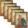 image:imageGolden State Art 6x8 Picture Frame Rustic BrownSolid WoodampBark EdgeampGlass  6x8 Picture Frame with Real Glass Cover Display PostersPhotosPrints for Wall Mounting Farmhouse Decor 1 Pack5 Pack