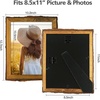 image:imageGolden State Art 6x8 Picture Frame Rustic BrownSolid WoodampBark EdgeampGlass  6x8 Picture Frame with Real Glass Cover Display PostersPhotosPrints for Wall Mounting Farmhouse Decor 1 Pack5 Pack