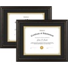 image:imageGolden State Art 85x11 Diploma Frame with Gold Trim Solid WoodGlass  Fit For 11X14 Document amp Certificates Without MatDouble MatNavy With Gold Black1 PackBrown  Black over Gold Mat
