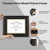 image:imageGolden State Art 85x11 Diploma Frame with Gold Trim Solid WoodGlass  Fit For 11X14 Document amp Certificates Without MatDouble MatNavy With Gold Black1 PackBrown  Black over Gold Mat
