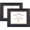 image:imageGolden State Art 85x11 Diploma Frame with Gold Trim Solid WoodGlass  Fit For 11X14 Document amp Certificates Without MatDouble MatNavy With Gold Black1 PackBlack  Navy over Gold Mat