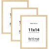 image:imageGolden State Art 85x11 Picture Frame Solid Wood with Oak GrainMat 6x8  1 Pack 85x11 Photo Frame White Mat Display for 6x8 Picture Horizontal and Vertical Tabletop or Wall Mounting Home Decor3 Pack