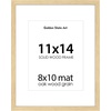 image:imageGolden State Art 85x11 Picture Frame Solid Wood with Oak GrainMat 6x8  1 Pack 85x11 Photo Frame White Mat Display for 6x8 Picture Horizontal and Vertical Tabletop or Wall Mounting Home Decor1 Pack