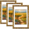 image:imageGolden State Art 8x10 Gold Vintage Bamboo Frame for 5x7 PhotoWoodGlass  Fit For 10x8 Picture Without MatReal GlassGold 1 Pack3 Pack