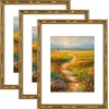 image:imageGolden State Art 8x10 Gold Vintage Bamboo Frame for 5x7 PhotoWoodGlass  Fit For 10x8 Picture Without MatReal GlassGold 1 Pack3 Pack