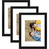 image:imageGolden State Art 8x10 Picture Frame Set of 3  Gold  Matted to 5x7 Photo with Plexiglass  Decorative Gallery Frame Set for Wall or Tabletop DisplayBlack