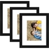 image:imageGolden State Art 8x10 Picture Frame Set of 3  Gold  Matted to 5x7 Photo with Plexiglass  Decorative Gallery Frame Set for Wall or Tabletop DisplayBlack