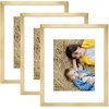 image:imageGolden State Art 8x10 Picture Frame Set of 3  Gold  Matted to 5x7 Photo with Plexiglass  Decorative Gallery Frame Set for Wall or Tabletop DisplayGold