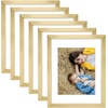 image:imageGolden State Art 8x10 Picture Frame Set of 3  Gold  Matted to 5x7 Photo with Plexiglass  Decorative Gallery Frame Set for Wall or Tabletop DisplayGold