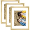 image:imageGolden State Art 8x10 Picture Frame Set of 3  Gold  Matted to 5x7 Photo with Plexiglass  Decorative Gallery Frame Set for Wall or Tabletop DisplayGold