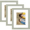 image:imageGolden State Art 8x10 Picture Frame Set of 3  Gold  Matted to 5x7 Photo with Plexiglass  Decorative Gallery Frame Set for Wall or Tabletop DisplayGrey