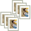 image:imageGolden State Art 8x10 Picture Frame Set of 3  Gold  Matted to 5x7 Photo with Plexiglass  Decorative Gallery Frame Set for Wall or Tabletop DisplayGrey