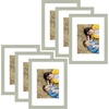 image:imageGolden State Art 8x10 Picture Frame Set of 3  Gold  Matted to 5x7 Photo with Plexiglass  Decorative Gallery Frame Set for Wall or Tabletop DisplayGrey