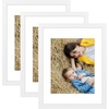 image:imageGolden State Art 8x10 Picture Frame Set of 3  Gold  Matted to 5x7 Photo with Plexiglass  Decorative Gallery Frame Set for Wall or Tabletop DisplayWhite