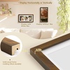 image:imageGolden State Art Four 4x6 Collage Picture Frame White Matted DisplayWood  Fits Four 4x6 Fits 12x12 Picture Frame Wall Mount Display Solid Wood Tempered Glass Dark Brown 1 PackBrown