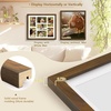 image:imageGolden State Art Four 4x6 Collage Picture Frame White Matted DisplayWood  Fits Four 4x6 Fits 12x12 Picture Frame Wall Mount Display Solid Wood Tempered Glass Dark Brown 1 PackBrown