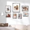 image:imageGolden State Art Gallery Wall Frames 11x14 8x10 5x7 Multiple Photo Frames Collage for Wall or Tabletop Displays with Mat or Without Mat Silver 7 PackWeathered White