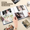 image:imageGolden State Art Photo Album with Memo Writing Space hold 200 4x6 Horizontal Pictures Leather Cover Dark Blue 12Pack