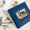 image:imageGolden State Art Photo Album with Memo Writing Space hold 200 4x6 Horizontal Pictures Leather Cover Dark Blue 12Pack