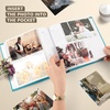 image:imageGolden State Art Photo Album with Memo Writing Space hold 200 4x6 Horizontal Pictures Leather Cover Sky Blue 12Pack
