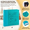 image:imageGolden State Art Photo Album with Memo Writing Space hold 200 4x6 Horizontal Pictures Leather Vintage Cover Dark Blue amp Light Blue 12Pack