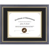 image:image11x14 Diploma Frame Blue Gold Trim Fit 85x11 with Black W Gold Double Mat  1 Pack11x14 Certificate without Mat  Soild Wood with Tempered Glass  Horizontal Or Vertical DisplayBlue