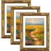 image:imageGolden State Art 11x14 Gold Vintage Bamboo Frame for 8x10 PhotoSolid Wood  Fit For 14x11 Picture Without Mat Real GlassGold 1 Pack3 Pack
