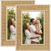 image:imageGolden State Art 4x6 Bamboo Woven Picture Frame Boho Real Glass  Fits 4x6 Photos Natural Bamboo Design Tabletop DisplayWall MountHorizontal or Vertical Display RusticUnique1 Pack2 Pack