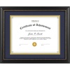 image:imageGolden State Art 85x11 Diploma Frame with Gold Trim Solid WoodGlass  Fit For 11X14 Document amp Certificates Without MatDouble MatNavy With Gold Black1 PackBlack  Navy over Gold Mat
