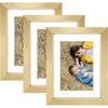 image:imageGolden State Art 8x10 Picture Frame Set of 3  Gold  Matted to 5x7 Photo with Plexiglass  Decorative Gallery Frame Set for Wall or Tabletop DisplayGold