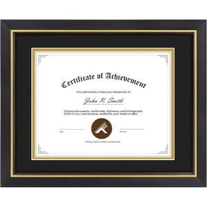 image:image11x14 Diploma Frame Blue Gold Trim Fit 85x11 with Black W Gold Double Mat  1 Pack11x14 Certificate without Mat  Soild Wood with Tempered Glass  Horizontal Or Vertical DisplayBlack