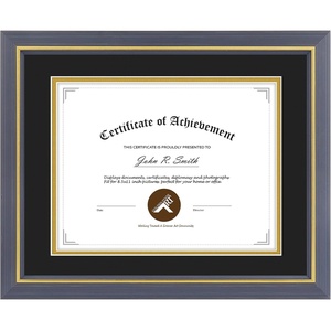 image:image11x14 Diploma Frame Blue Gold Trim Fit 85x11 with Black W Gold Double Mat  1 Pack11x14 Certificate without Mat  Soild Wood with Tempered Glass  Horizontal Or Vertical DisplayBlue